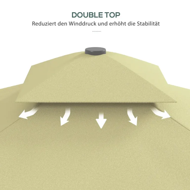 Parasoll Balkongparasoll Beige av Metall 243 x 243 cm