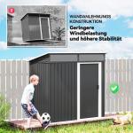 Redskapsbod med Fönster, Ventilationshål och Skjutdörr, Vattentätt Stål, Mörkgrå