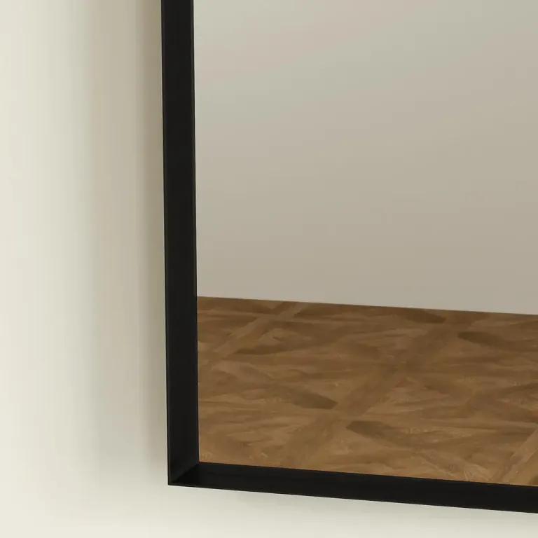 Badrumsspegel Väggspegel med Aluminiumram Svart 50 x 70 cm