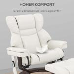 Liggstol med Massagefunktion och Fotpall, Konstläder, Krämvit, 79 x 82 x 101 cm