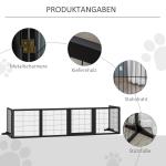 Vikbar Hundgrind i 4 Sektioner, Fristående Säkerhetsbarriär i Furu, Flexibelt Skydd för Dörröppningar, Natur, 432 x 36 x 70 cm
