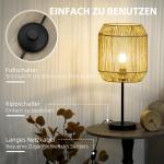 Lampor i Set om 2, Matchande Golv- och Bordslampa, Elegant Belysning med Linnéskärm för Vardagsrum, Natur/E27