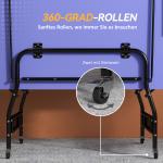 Bordtennisbord i Mid-size med Hopfällbar Design inkl Nät och 3 Bollar för Hem och Hobby Hållbar och Stabil Blå Metall och Trä med 12 mm Skiva