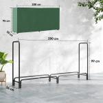 Vedställ med Lock, 0,6 m³, upp till 200 kg, Pulverlackerad Metall, Svart/Mörkgrön