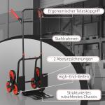 Hopfällbar Magasinkärra Stål Robust Transportkärra för Tunga Lyft Justerbar Höjd Röd Svart 45 X 60 X 109 Cm 150 Kg