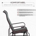 Gungstol för Utomhusbruk, Bekväm Relaxstol i Textilene med Stålram, Väderbeständig Design för Terrass, Svart, 60 x 75 x 104 cm