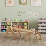 Klätterställning Trä Inomhus 7 i 1 Natur Trä för Barnrum och Lekrum Montessori-inspirerad Leksak med Rutschkana och Stege Pedagogisk 1.5 till 4 År