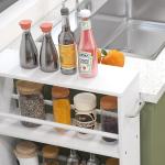 Rullvagn Serveringsvagn Vit av Plast och Metall för Kök Smal Förvaringsvagn med 4 Våningar 45 x 15 x 91 cm