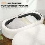 Sittbänk med Förvaringsutrymme och Lock för Hall och Sovrum Hållbar och Bekväm Vit Trä och Tyg för Hemmet