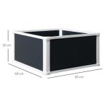 Upphöjd Odlingslåda i Plast, Planteringsbänk med Dränering, Ergonomisk Odling för Örter och Grönsaker, Grå, 60 x 60 x 30 cm