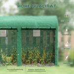 Rymligt Folieväxthus med 4 Fönster, Drivhus i Tunnelmodell för Trädgård, Stabil Konstruktion i Stål och PE-Plast, Grön, 300 x 100 x 200 cm