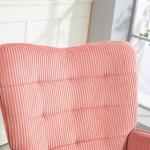 Gungstol Relaxstol Rosa av Manchesterlook och Trä för Sovrum Bekväm Fåtölj med Medar