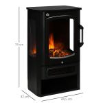 Elektrisk Kamin i Trälook, Fristående Värmare med LED-Eld, Klassisk Design för Vardagsrummet, Brun, 44,5 x 32 x 74 cm, 2000 W