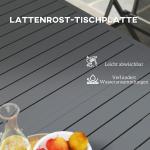 Trädgårdsbord Förlängt Aluminium 160/220X90 Cm Väderbeständigt Balkongbord, Halkfritt Buffébord, Campingbord För 6-8 Personer, Utematbord För Trädgård, Terrass, Balkong, Grå
