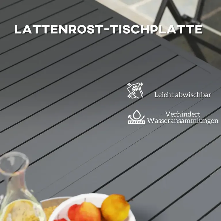 Trädgårdsbord Förlängt Aluminium 160/ 220x90 cm