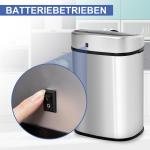 Sopkärl 48 L Kökssoptunna med IR-Sensor Rostfritt Stål Hygienisk Silver 40,5 X 29,5 X 68 Cm