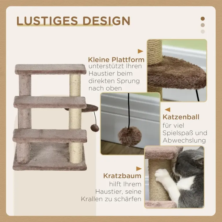 Klösträd för Katter med Koja och Sisalpelare