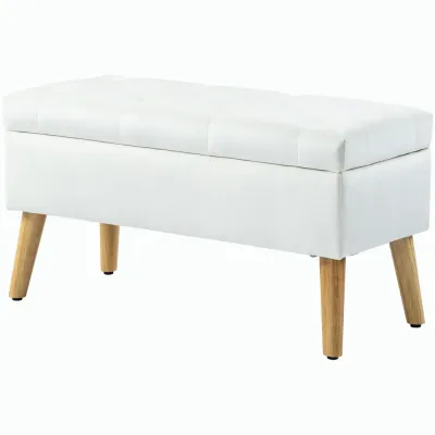 Bänk Sängbänk Vit av Sammetslook 102 x 35 x 43 cm