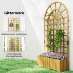 Spaljé med Blomlåda Naturfärgad Trä för Trädgård och Uteplats Växtstöd med Dräneringshål och Klättergaller Insynsskydd 90x30x180 cm