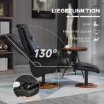 Relaxstol TV-Stol Svart av Konstläder och Metall för Vardagsrum Elektriskt Tippbar 130° med Pall och Liggfunktion Bekväm 77 x 89 x 110 cm