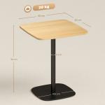 Matbord Kvadratiskt Stabilt Natur och Svart Stål för Kök och Vardagsrum MDF-skiva Modern Design 60 cm