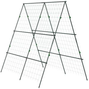Spaljé Växtstöd Grön av Stål och Nät för Trädgård och Klätterväxter Justerbar Växtställning Robust och Väderbeständig Ram 180 x 100 x 180 cm