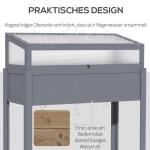 Upphöjd Odlingsbänk med Drivhus, 2-i-1 Planteringslåda med Polykarbonattak, Skyddar Tomater och Grönsaker, Grå, 120 x 54 x 112/122 cm
