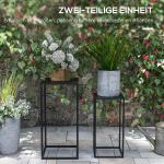 Växtställ Växtpallar Svart av Metall för Trädgård och Balkong Set med 2 Blomsterställ Skandinavisk Design Stålben