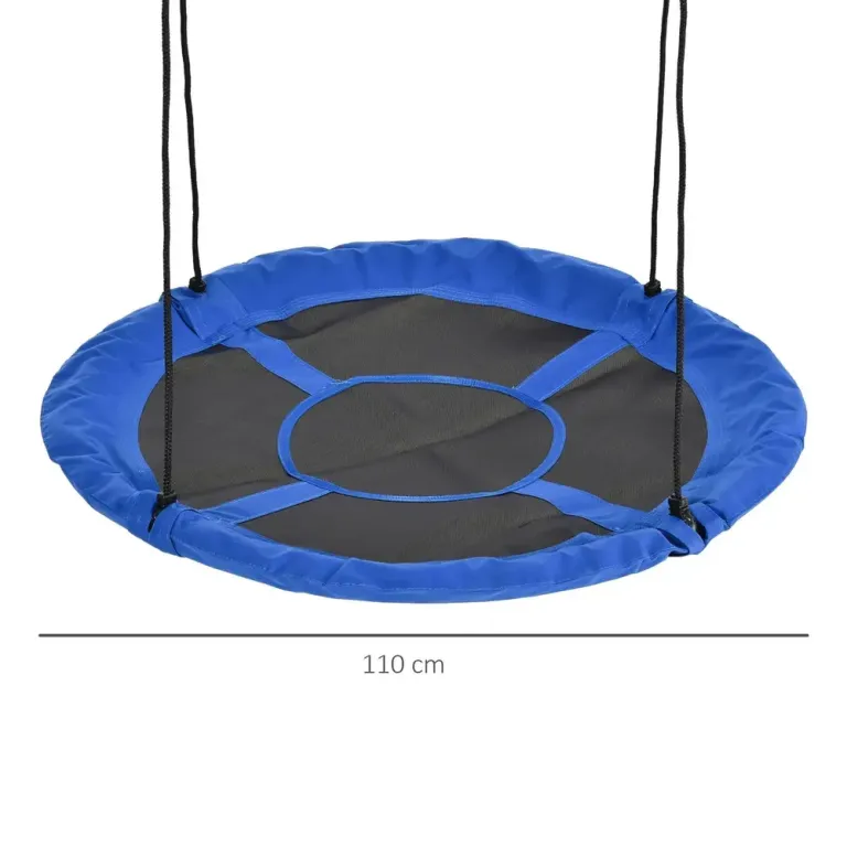 Bogunga Utomhusgunga Blå av Stål och Tyg för Barn 110 cm