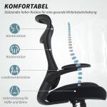 Kontorsstol Ergonomisk med Nackstöd Svart Mesh och Plast för Hemmakontor Skrivbordsstol med 3D Armstöd och Gungfunktion Andningsbar Rygg