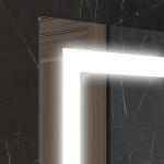 Badrumsspegel Väggspegel Silver av Glas och Aluminium för Badrum LED Belysning med Touch 50 x 70 cm
