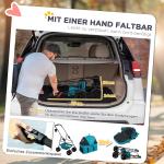 Hundvagn Husdjursvagn 3-i-1 Hopfällbar Turkos av Oxford Tyg och Metall för Små Hundar och Katter Transportväska 4 kg