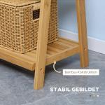 Bambu Handduksstege med 3 Hyllor och 3 Handdukstorkar, Hopfällbar, Natur, 53 x 30,5 x 152 cm