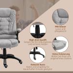 Kontorsstol Massagestol Grå av Tyg och Metall för Kontor Ergonomisk och Höjdjusterbar med Värmefunktion 68 x 72 x 110-120 cm