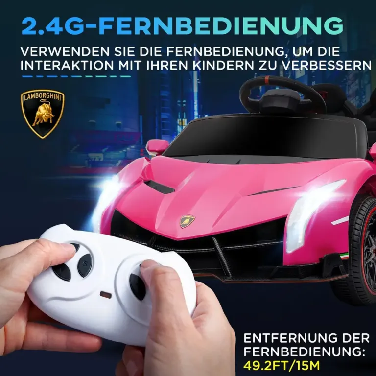 Elbil för Barn Sportbil Rosa av Plast och Metall för