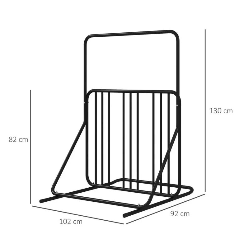 Cykelställ Cykelhållare Svart av Stål 102 x 92 x 130 cm