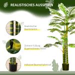 Konstgjord Växt Palm Konstträd i Kruka Grön av Plast för Vardagsrum och Kontor Naturtrogen Dekoration Höjd 190 cm