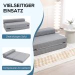 Bäddsoffa 2-Sits Soffa Grå av Sammetslook och Trä för Vardagsrummet Stoppad Soffa med Sängfunktion och Justerbart Ryggstöd