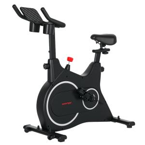 Motionscykel Träningscykel Liggande Ergometer Svart av Stål och Plast för Hemmaträning Cykel med Magnetiskt Motstånd 120 kg