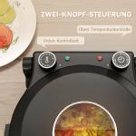 Elektrisk Pizzaugn 430°C, 1200 W med 30 cm Stenplatta, Timer och Visningsfönster, Svart