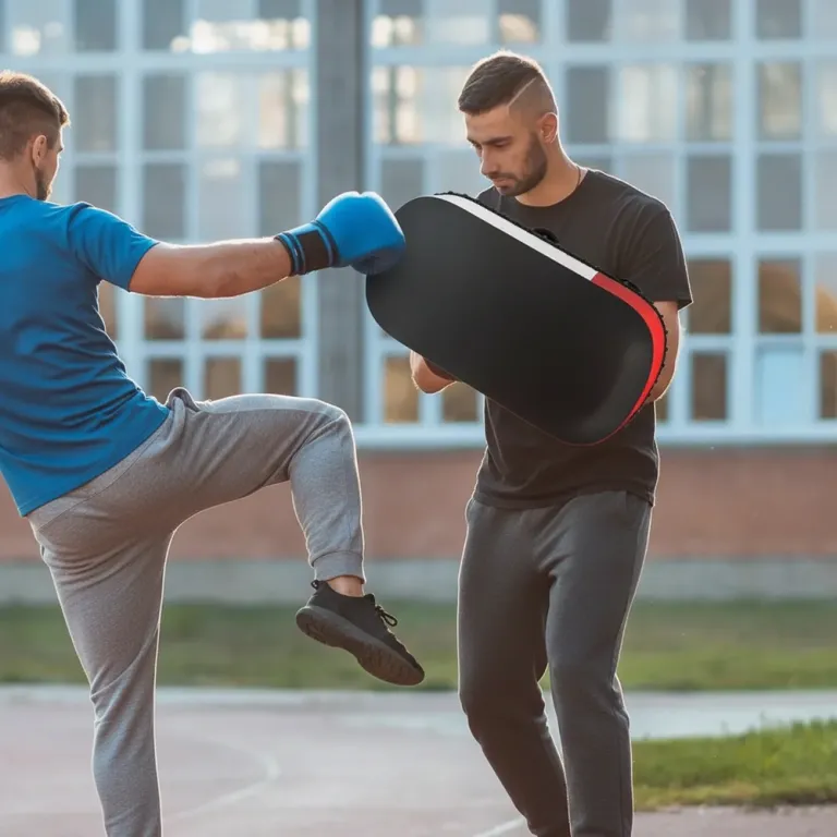 Kickboxningskudde och Mits i Konstläder, Svart/röd
