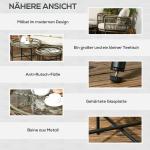 Loungegrupp i Konstrotting 5 Delar, Modulär Utemöbel med Soffa och Fåtöljer, Inkluderar Dynor i Boho-Stil, Brun/Aluminium