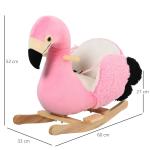 Gungdjur Flamingo Mjuk Plysch Söt Gungleksak med Säkerhetsbälte och Handtag för Små Barn Rosa 60 X 33 X 52 Cm