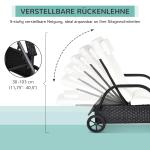 Trädgårdssäng Mobil Solstol med Kuddar Polyrattan och Metall Perfekt Avkoppling i Trädgården Svart 200 X 73 X 30-103 Cm