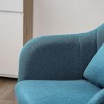 Snurrstol i Linneliknande Polyester och Metall, 60 x 60 x 79–91 cm, Blå