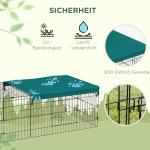 Smådjurshage för Kaniner och Marsvin med Nätväggar och Säker Konstruktion för Utomhusbruk Hållbar och Stabil Grön och Svart Metall 185 x 75 x 50 cm