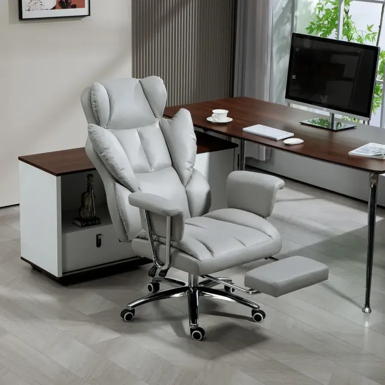 Kontorsstol Ergonomisk Snurrstol med Fotstöd