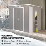 Redskapsbod med Ventilationsfönster och Skjutdörrar för Förvaring Hållbar och Stabil Ljusgrå Galvaniserat Stål 213 x 130 x 172 cm