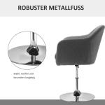 Arbetspall Snurrstol Kontorsstol Höjdjusterbar Linnelook Polyester och Stål Mörkgrå 57 X 57 X 77,5-87 Cm