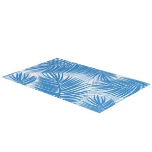 Vändbar Matta Trädgårdsmatta Blå och Vit av Plast för Camping och Uteplats Vattenavvisande med Bärväska Geometrisk 182 x 274 cm